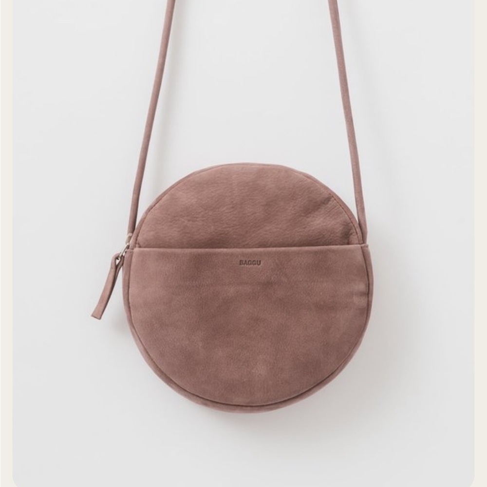 Baggu Circle Purse 2 Taro Nubuck (muted pink/purple)